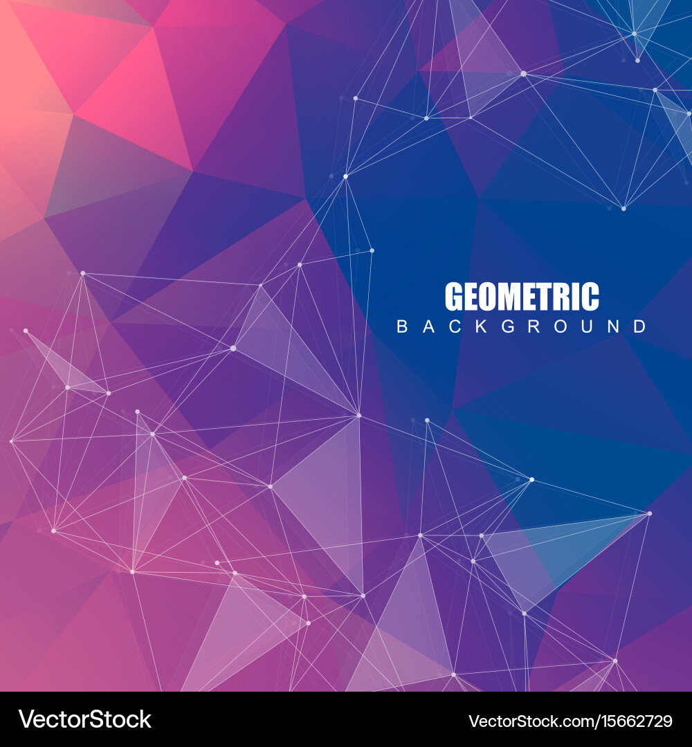 Geometric abstract background with connected line vector image