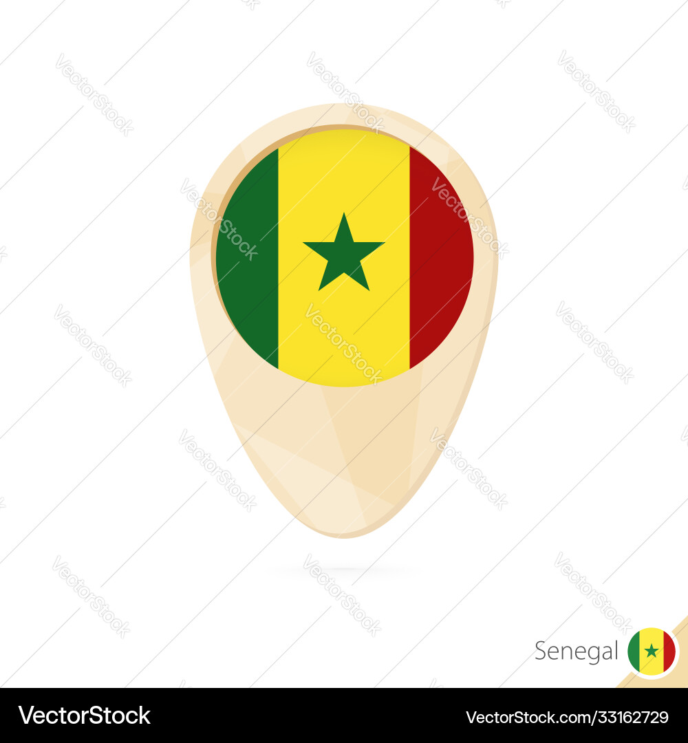 Map pointer with flag senegal orange abstract Map pointer with flag senegal orange abstract vector image