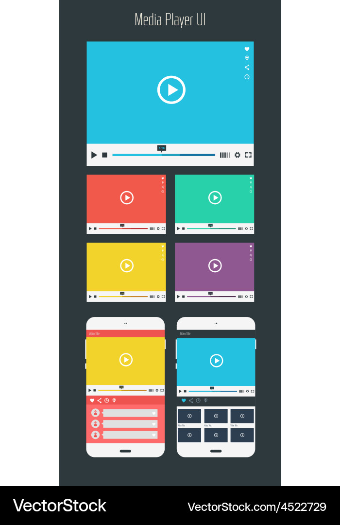 Media player app mock up vector image