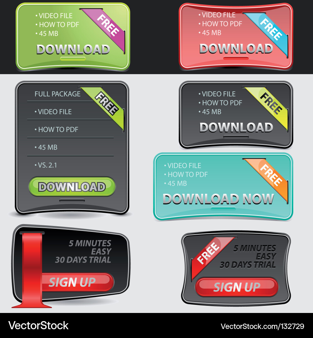 Modern Web Boxes Set vector image