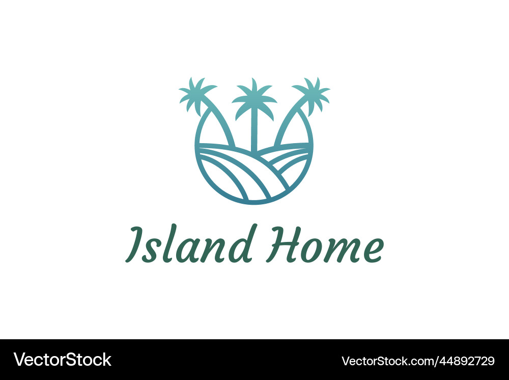 Ocean waves and palm tree combined with simple Ocean waves and palm tree combined with simple Vector Image