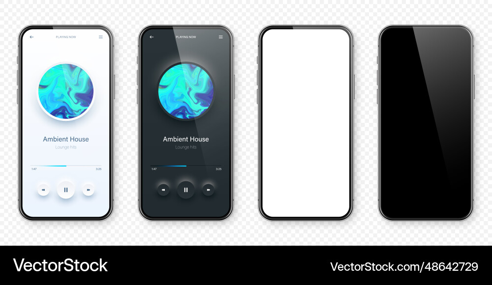 Online audio player user interface smartphone app Online audio player user interface smartphone app vector image
