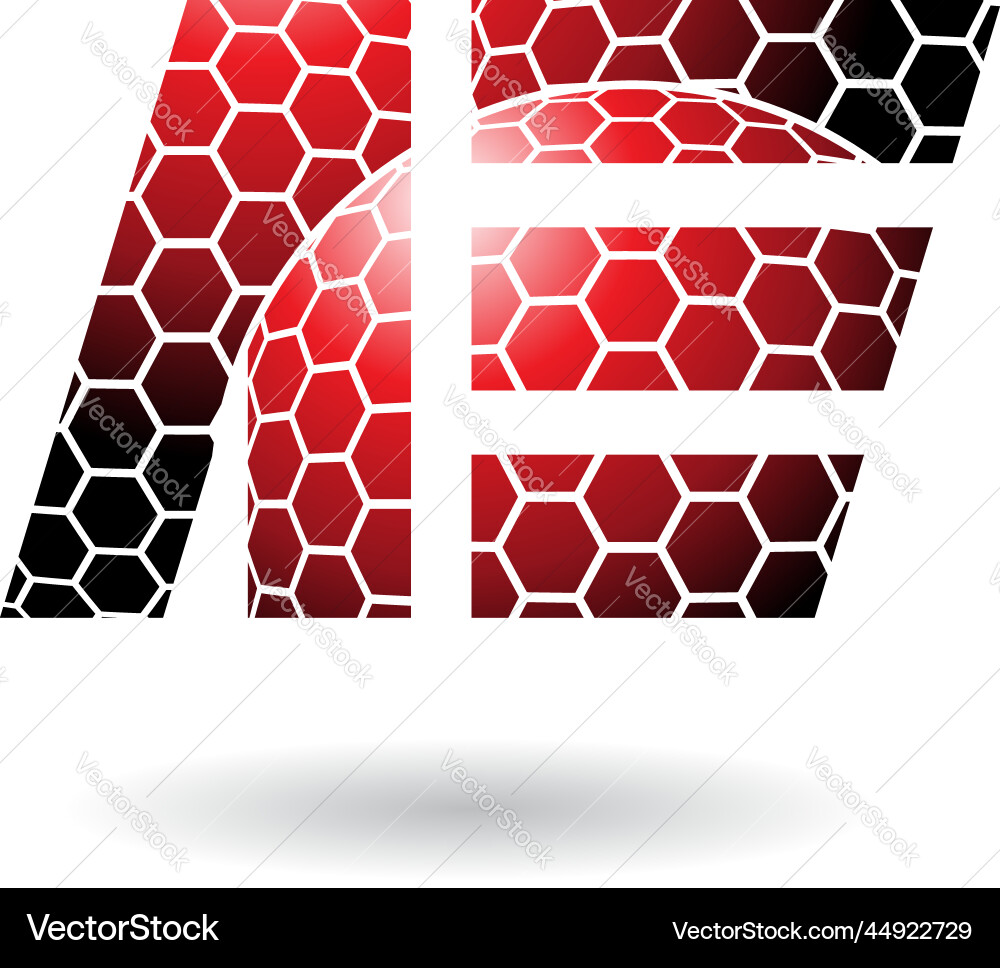 Red dual letters of a and e with honeycomb pattern Red dual letters of a and e with honeycomb pattern Vector Image
