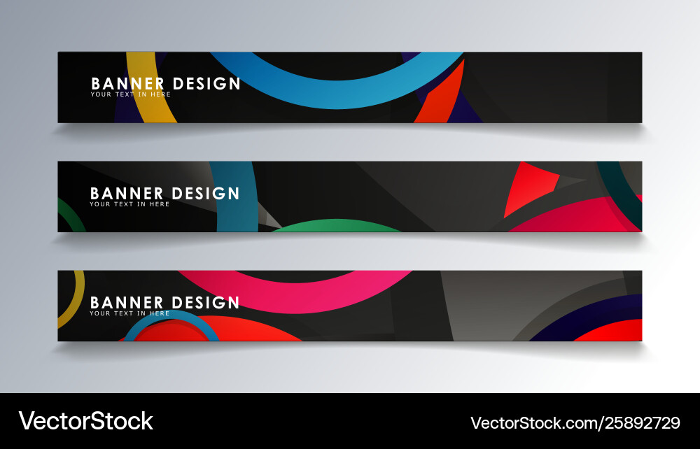 Set rectangular banner with a circle background Vector Image