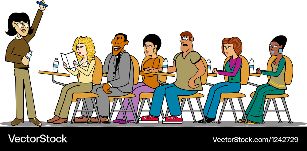 Teacher students in class Royalty Free Vector Image