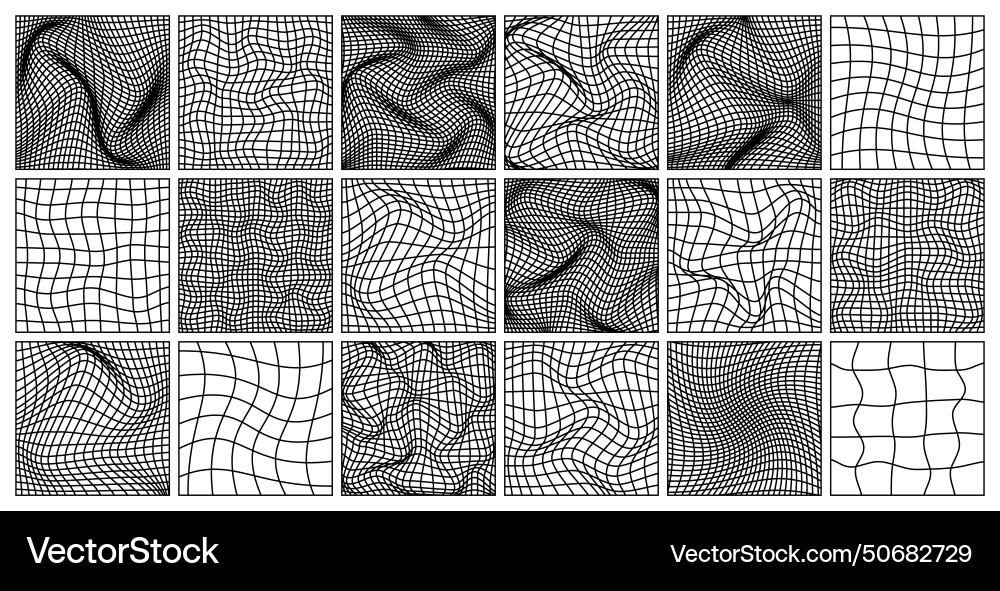 Wireframe shapes lined perspective mesh 3d grid Wireframe shapes lined perspective mesh 3d grid vector image