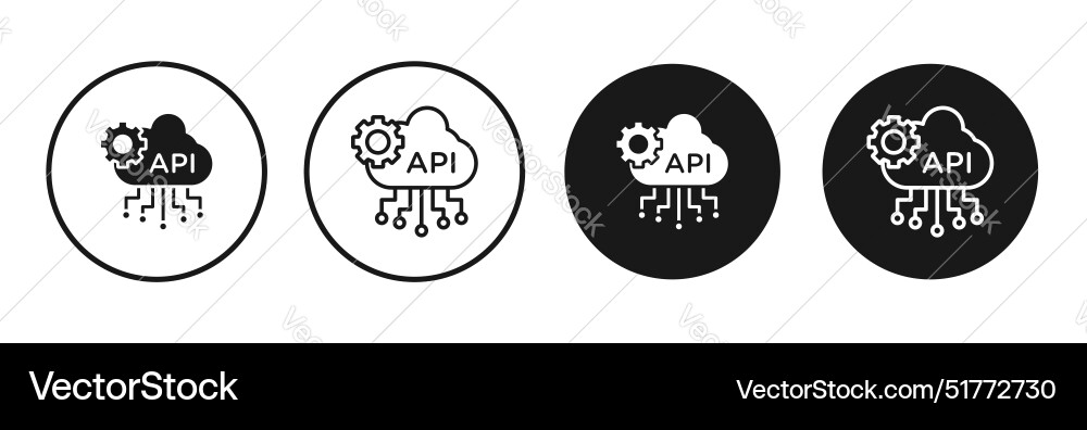 Api line icon set Api line icon set vector image