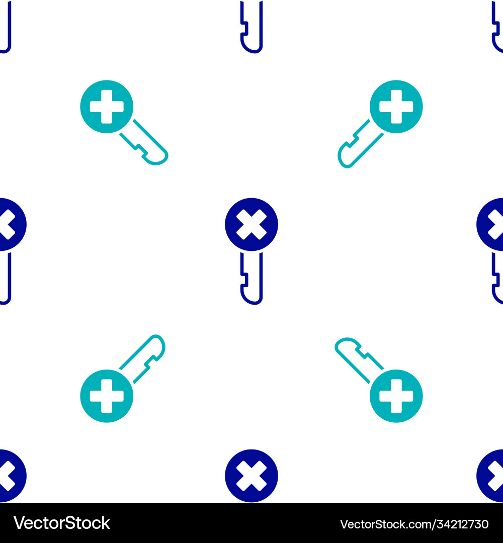Blue wrong key icon isolated seamless pattern Blue wrong key icon isolated seamless pattern vector image