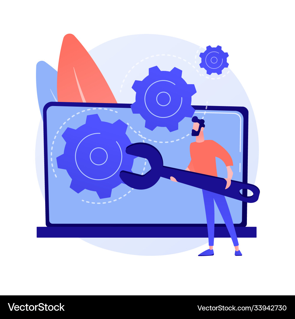 Computer troubleshooting abstract concept Computer troubleshooting abstract concept vector image