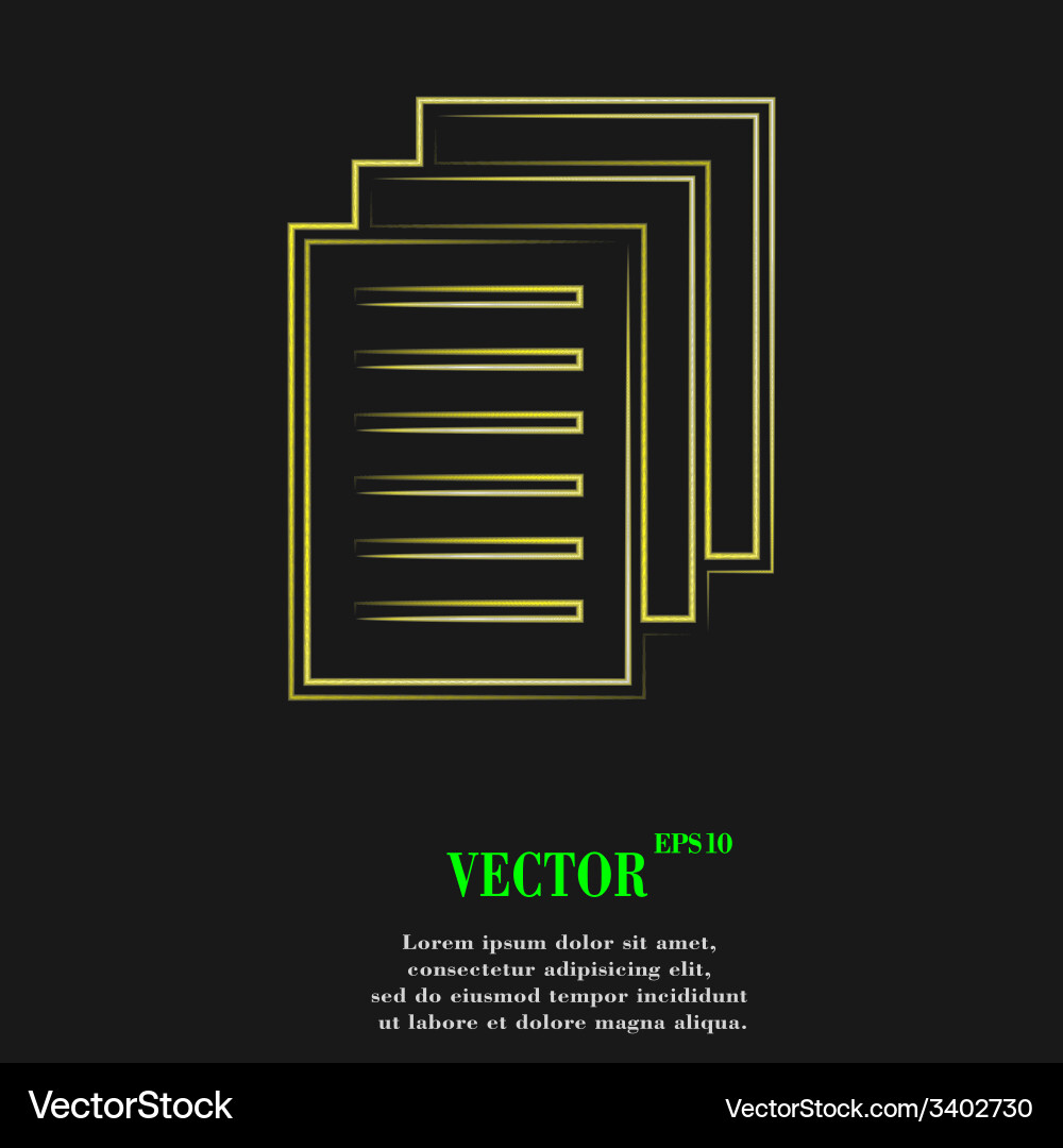 Copy file icon symbol flat modern web design vector image