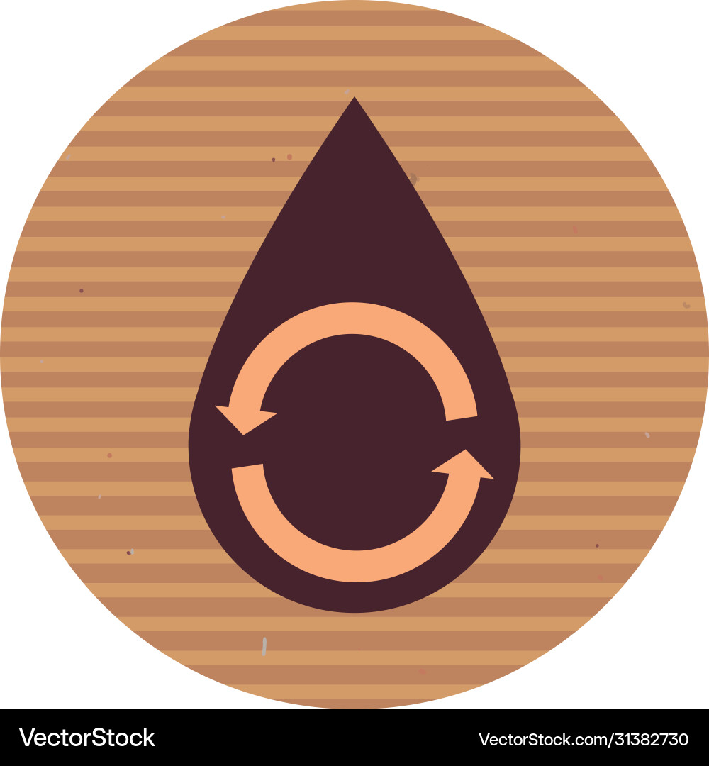 Drop with circle arrows line style icon Drop with circle arrows line style icon vector image