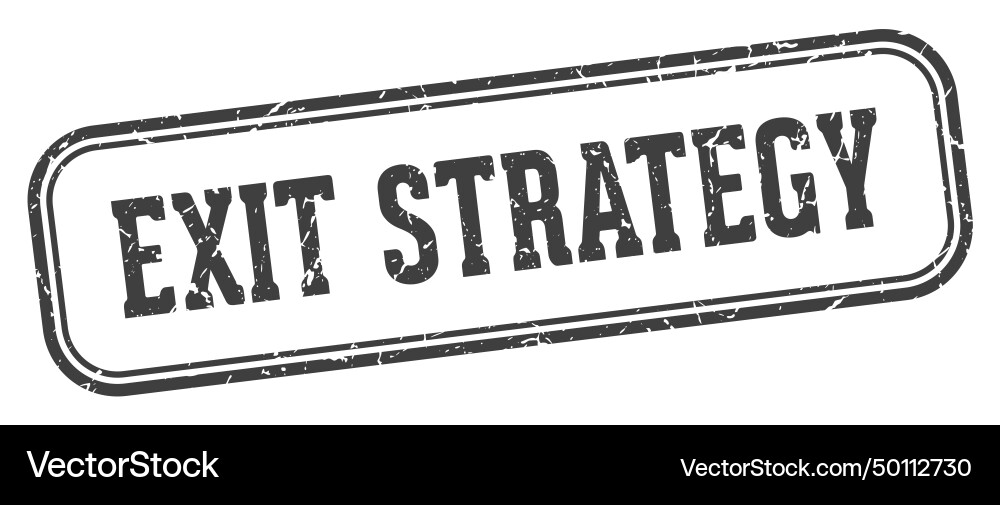 Exit strategy stamp rectangular Vector Image