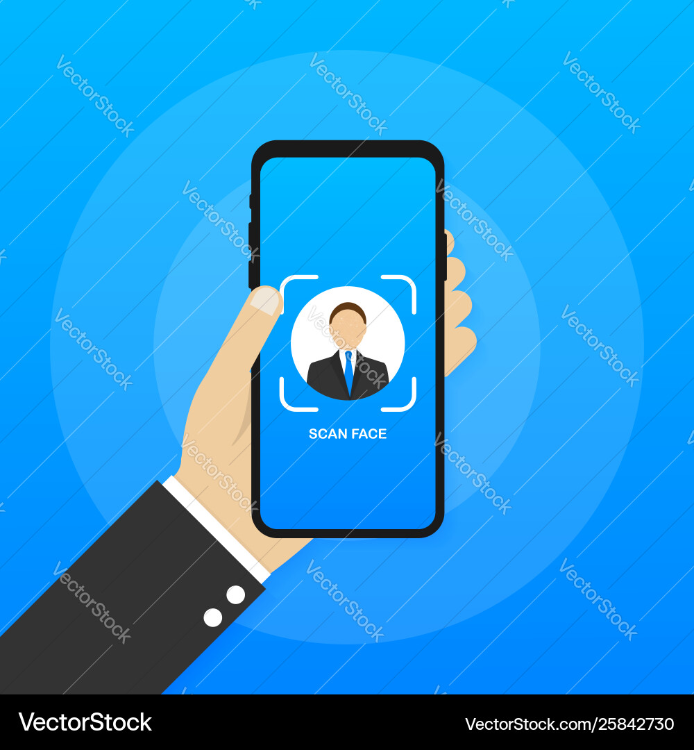 Face recognition concept design can use for web Face recognition concept design can use for web vector image
