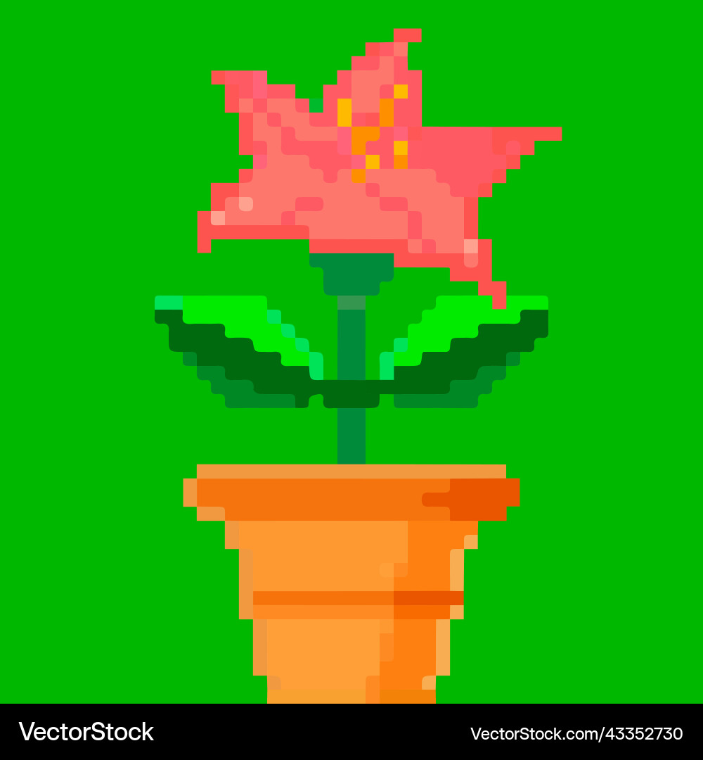 Flower in a pot pixel art and creating your own Flower in a pot pixel art and creating your own vector image