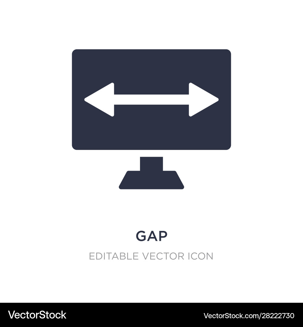 Gap icon on white background simple element from vector image