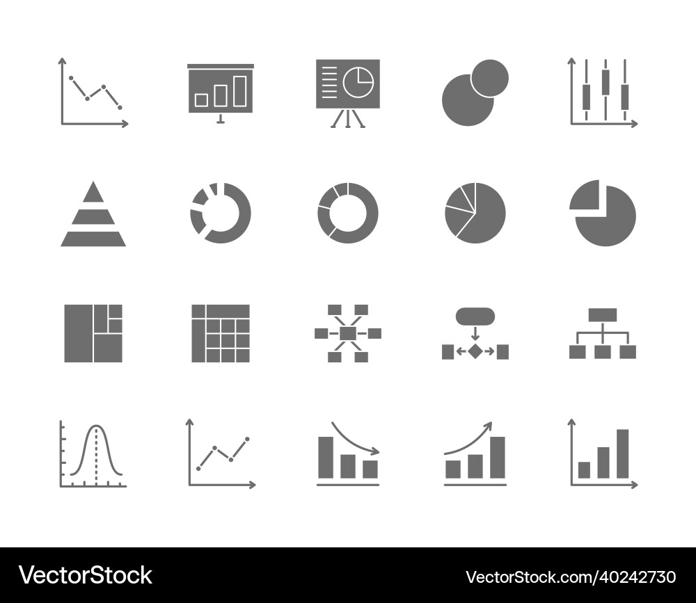 Graph & Chart Icons - Data Visualization vector image