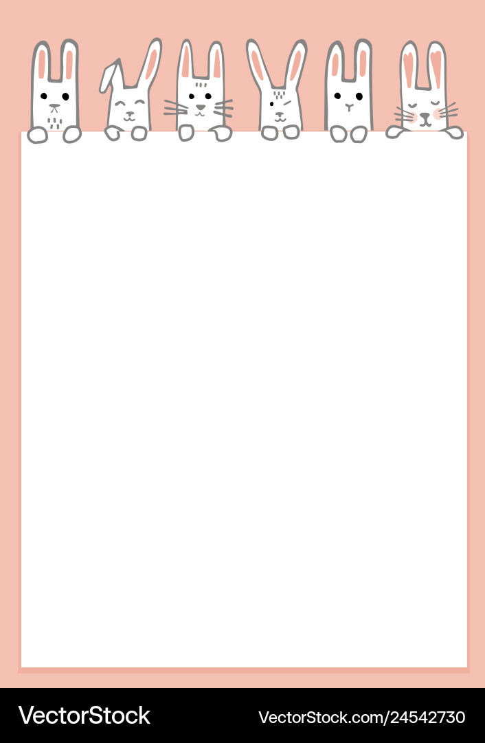 Happy easter banner with bunny faces and paws Happy easter banner with bunny faces and paws vector image
