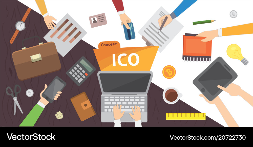 It startup crowdfunding blockchain ico It startup crowdfunding blockchain ico vector image