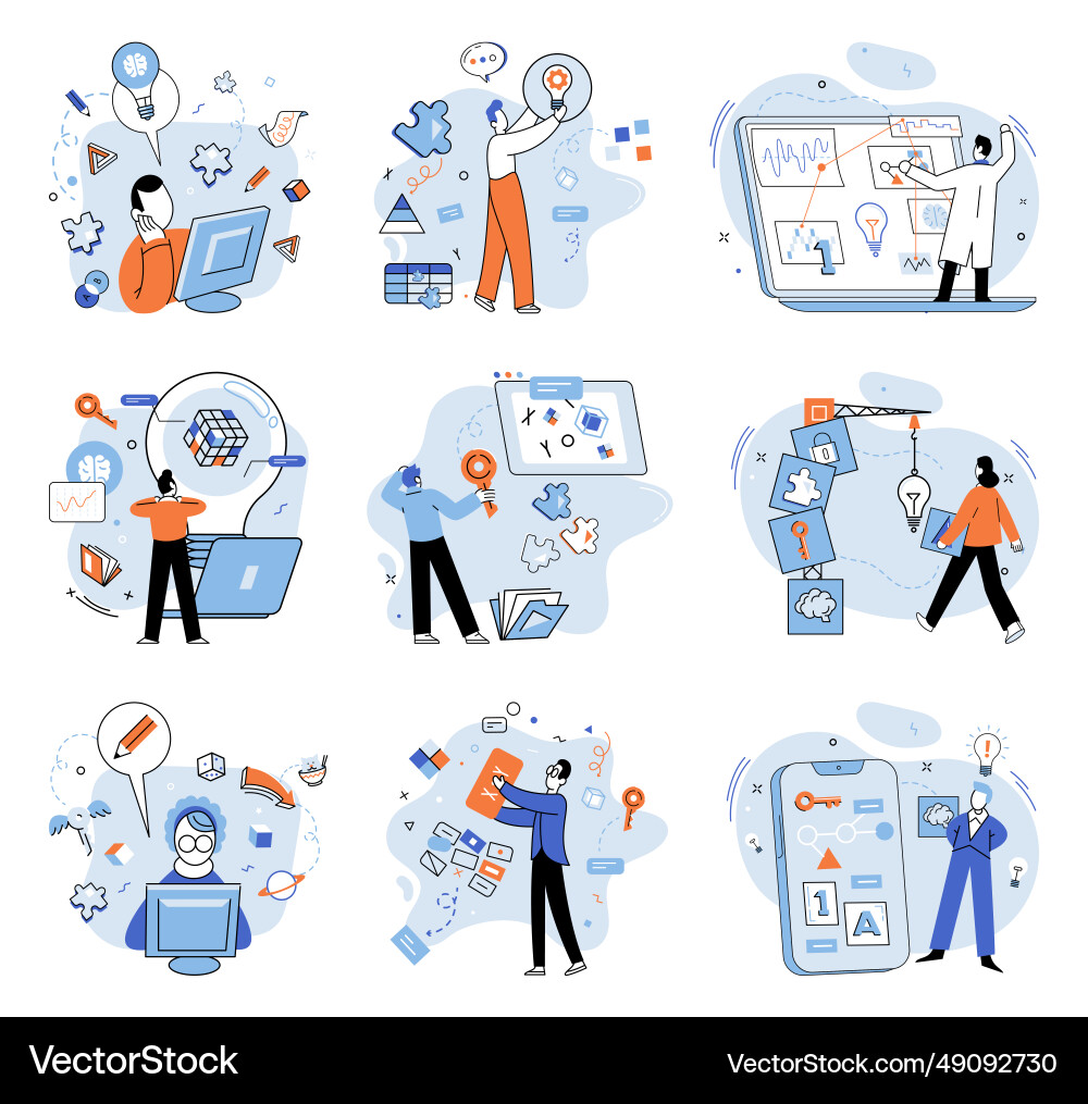 Logical thinking skill is sharpened blade Logical thinking skill is sharpened blade vector image
