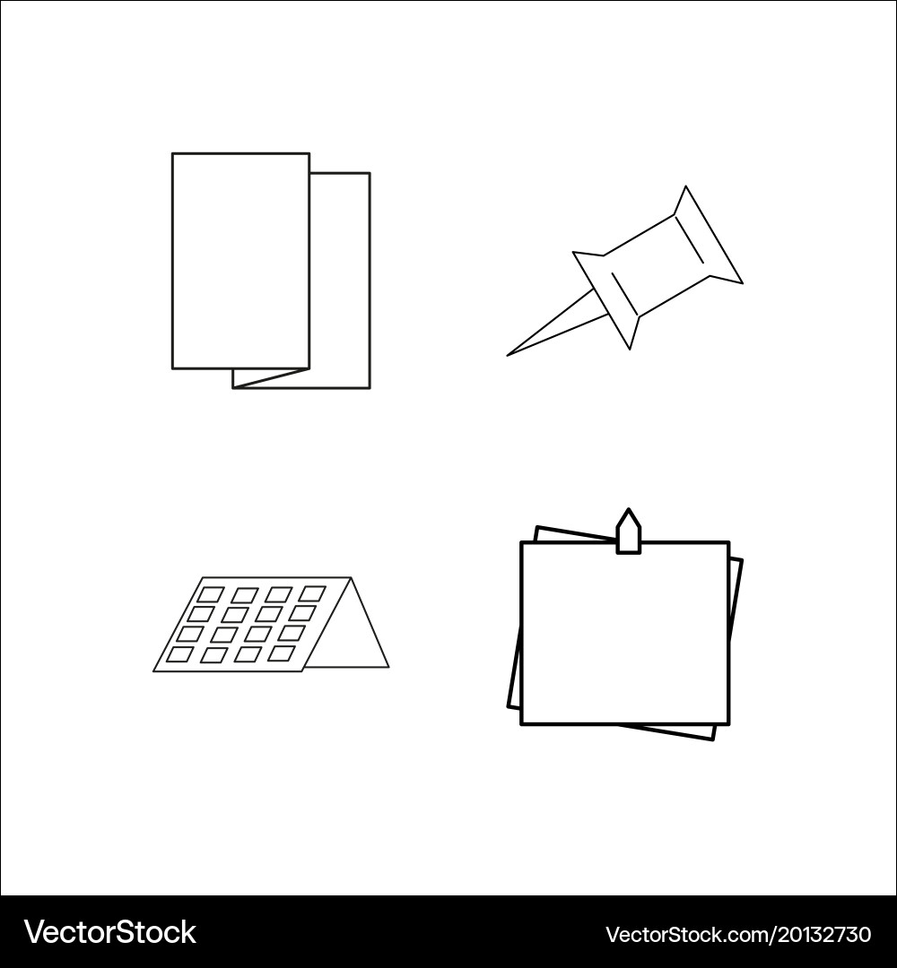 Office simple linear icon setsimple outline icons Vector Image