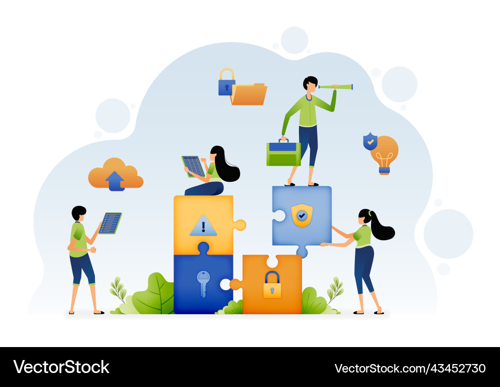 People try find solutions and problem solving People try find solutions and problem solving vector image