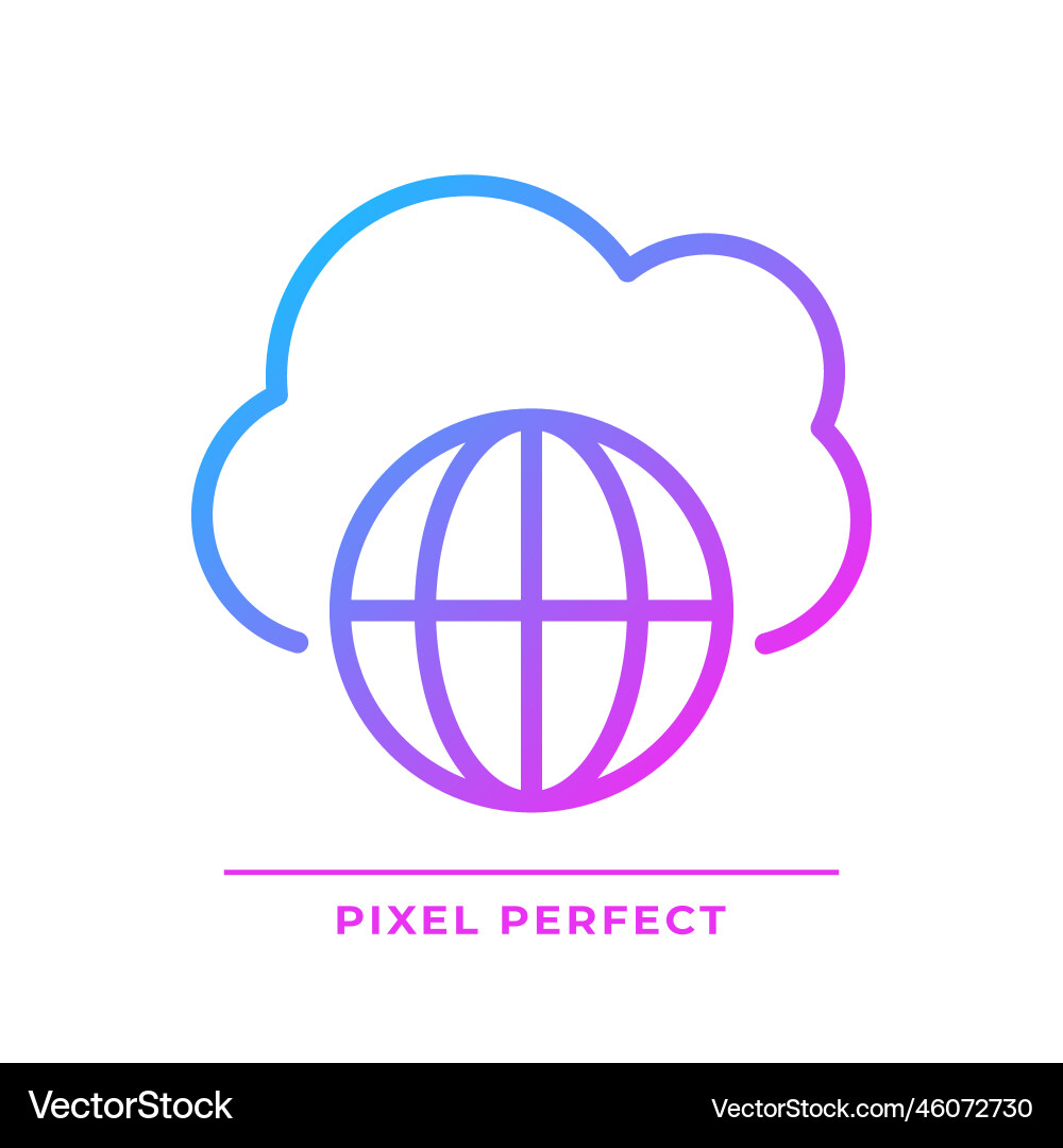 Public cloud pixel perfect gradient linear icon Public cloud pixel perfect gradient linear icon Vector Image