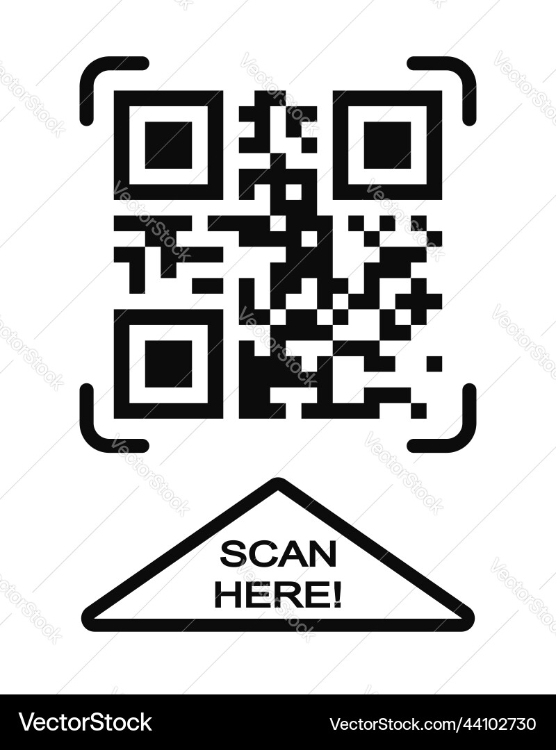 QR Code Icon - Scan Hier Beispiel vektorbild