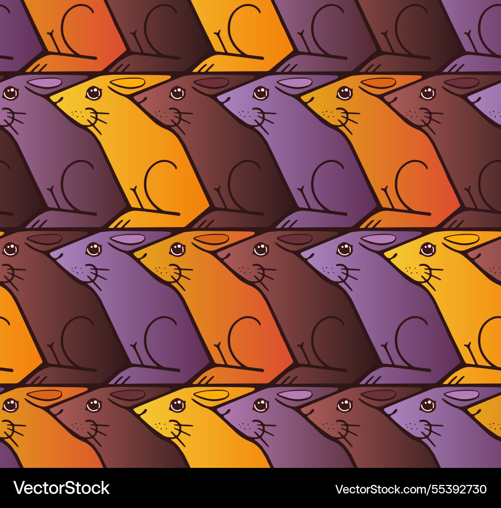 Seamless escher style rabbit pattern Seamless escher style rabbit pattern vector image