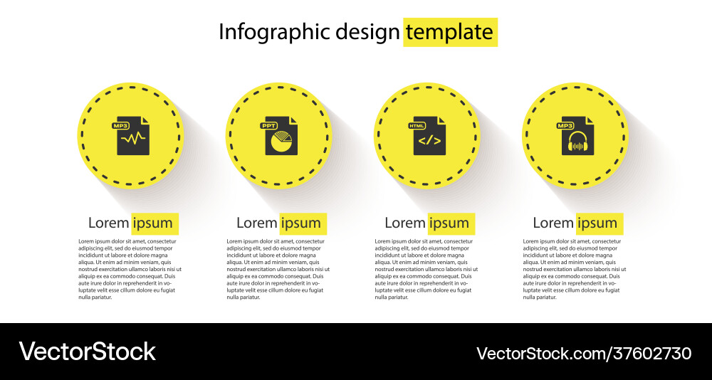 Set mp3 file document ppt html and business Set mp3 file document ppt html and business vector image