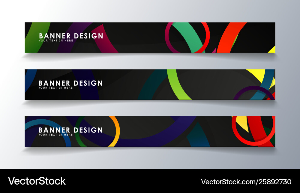 Set rectangular banner with a circle background Vector Image