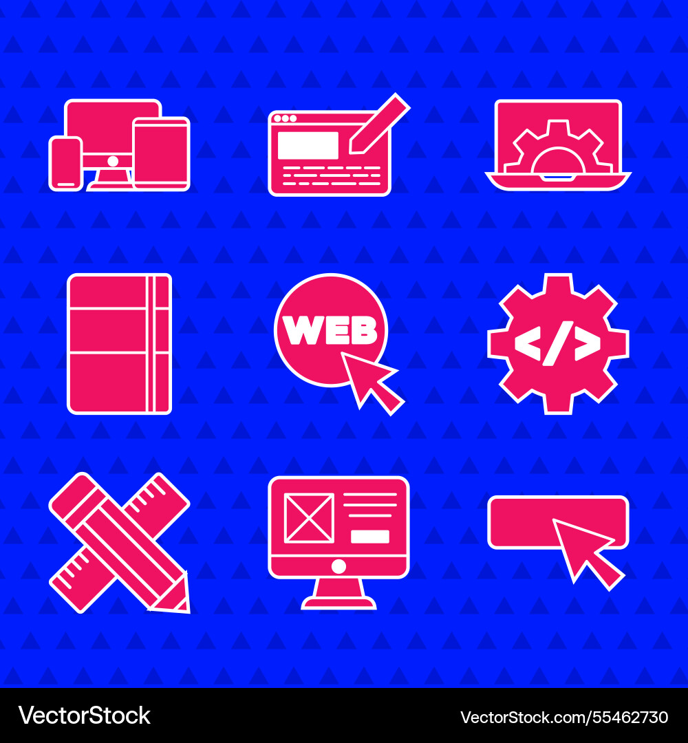Set web and graphic design ui or ux front end Set web and graphic design ui or ux front end Vector Image