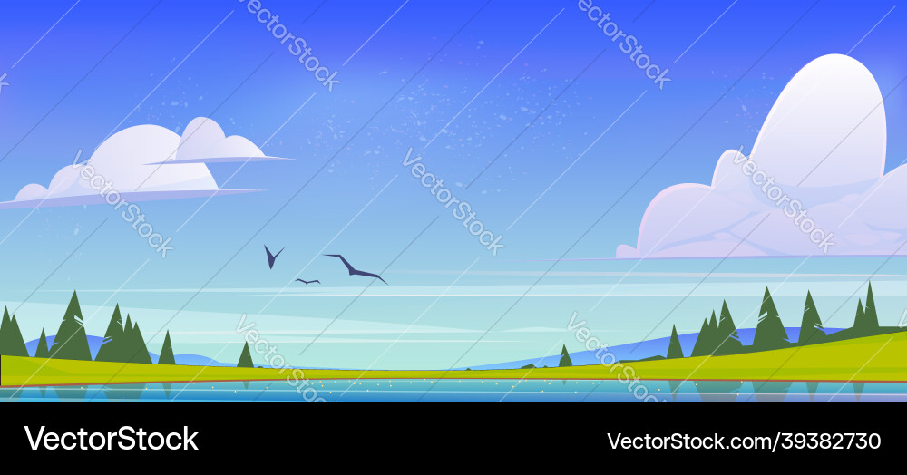 Sommer Natur Landschaft Landschaft Tal mit See Sommer Natur Landschaft Landschaft Tal mit See vektorbild