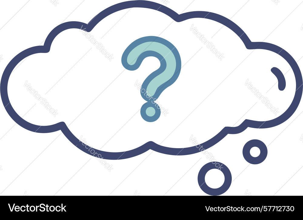 Thought bubble with question mark problem solving vector image