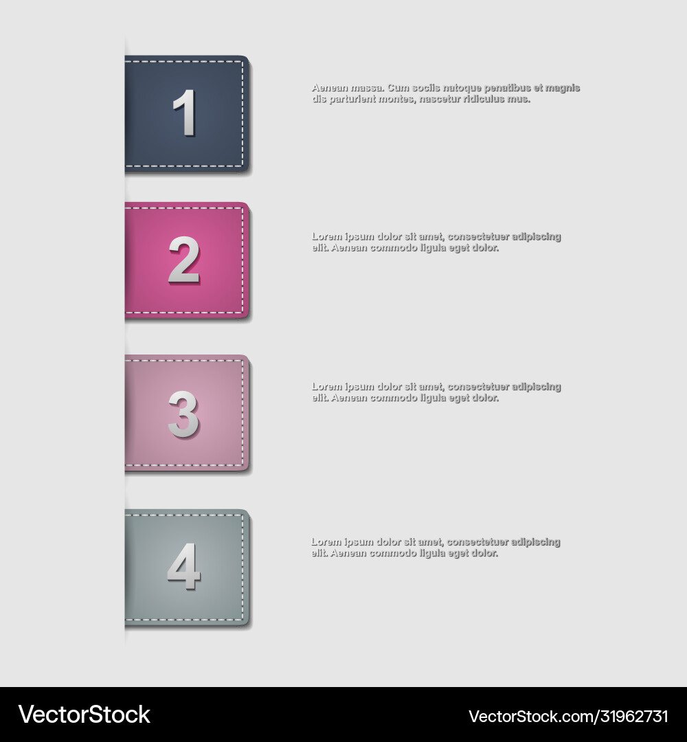 3d origami progress template with numbers vector image