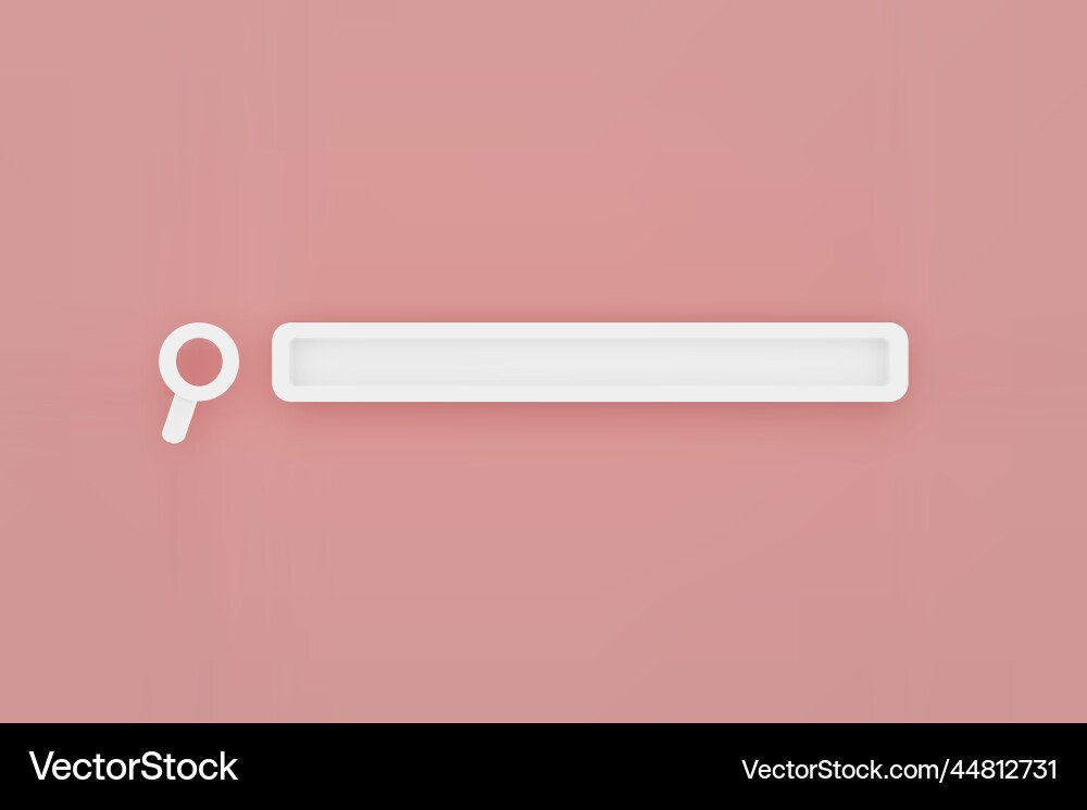 3d render web search bar browser button Vector Image