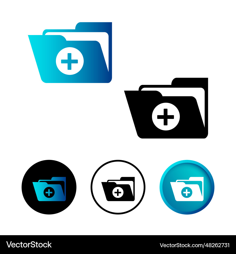 Abstract add folder icon vector image