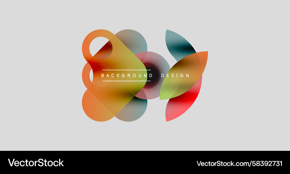 Abstract shapes overlap creating vibrant color Vector Image
