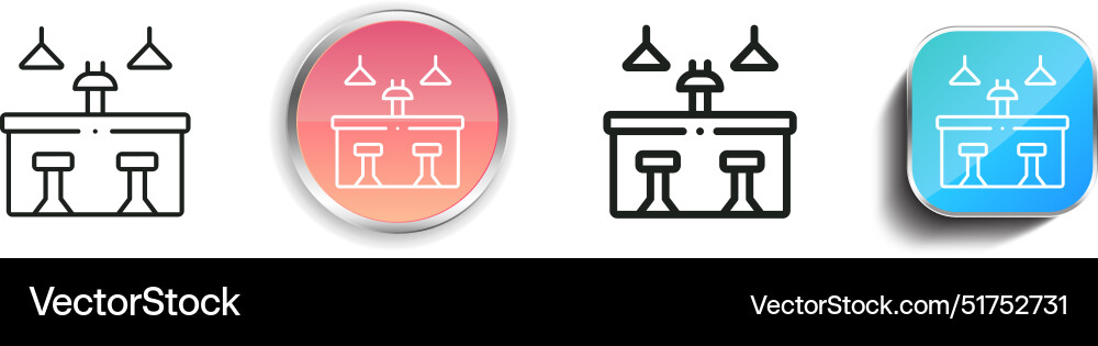 Bar counter icon thin linear regular and button vector image