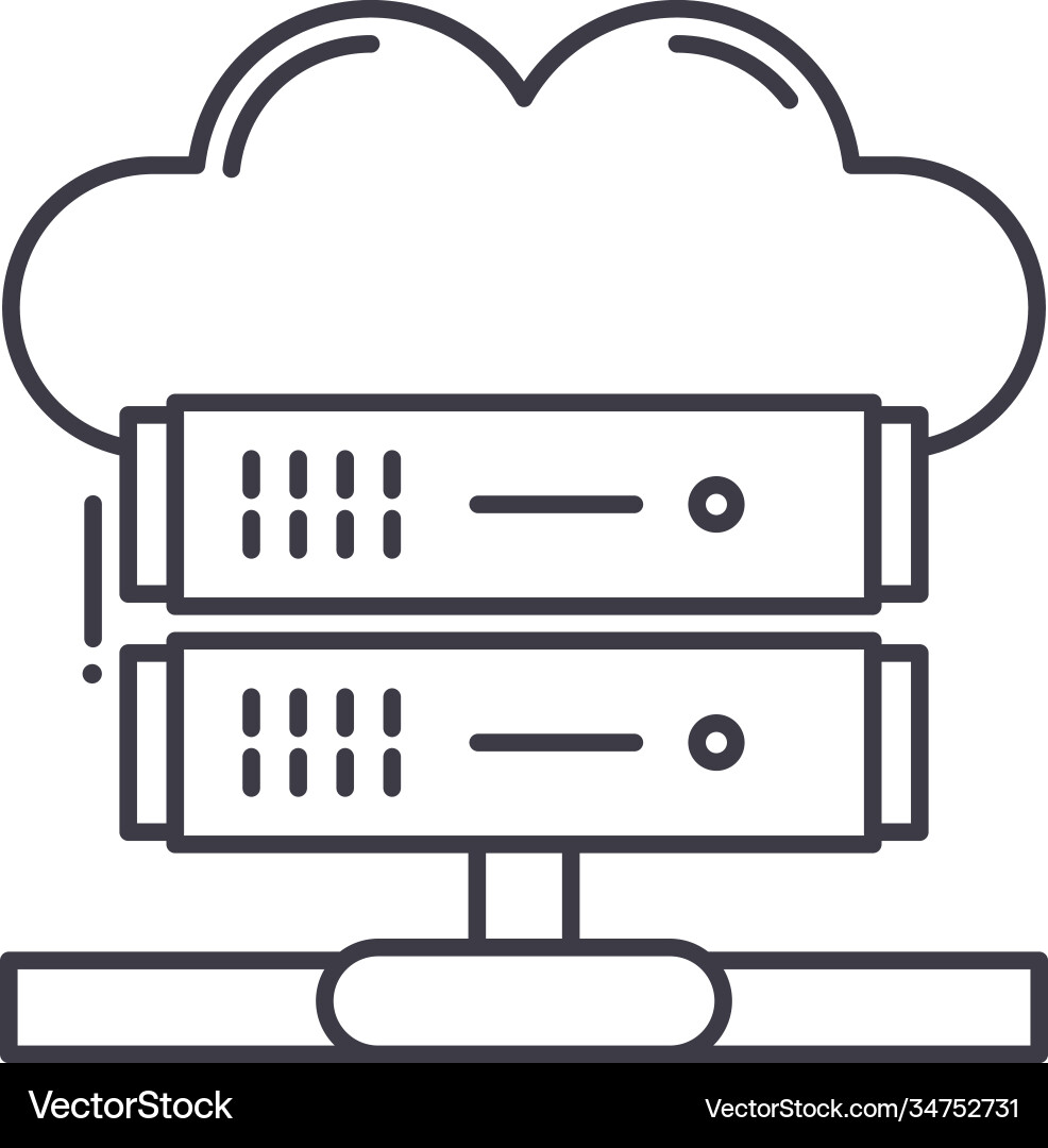 Big data concept icon linear isolated Big data concept icon linear isolated vector image