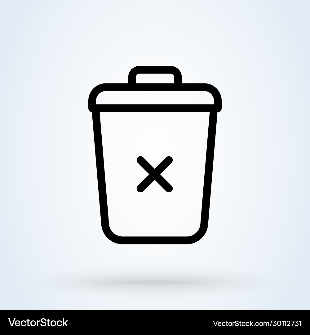 Bin delete line simple modern icon design Bin delete line simple modern icon design vector image