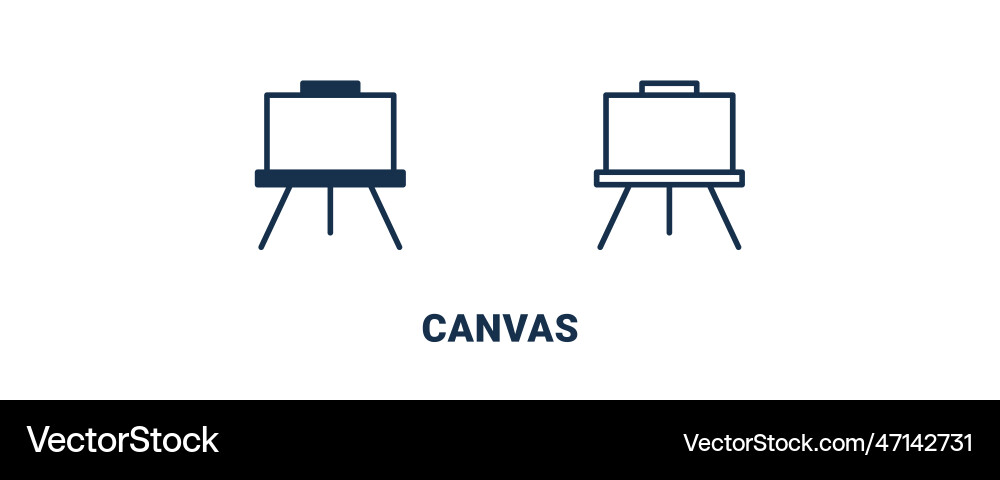 Canvas icon outline and filled from Canvas icon outline and filled from vector image