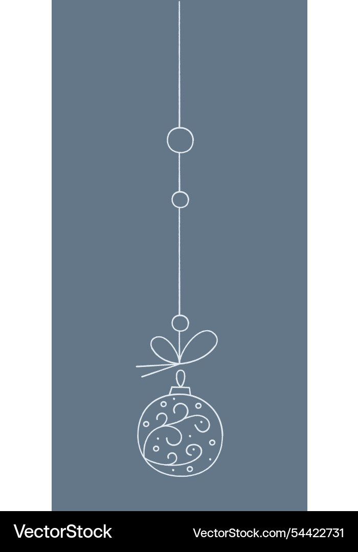 Christmas ball with a branch on string color Vector Image