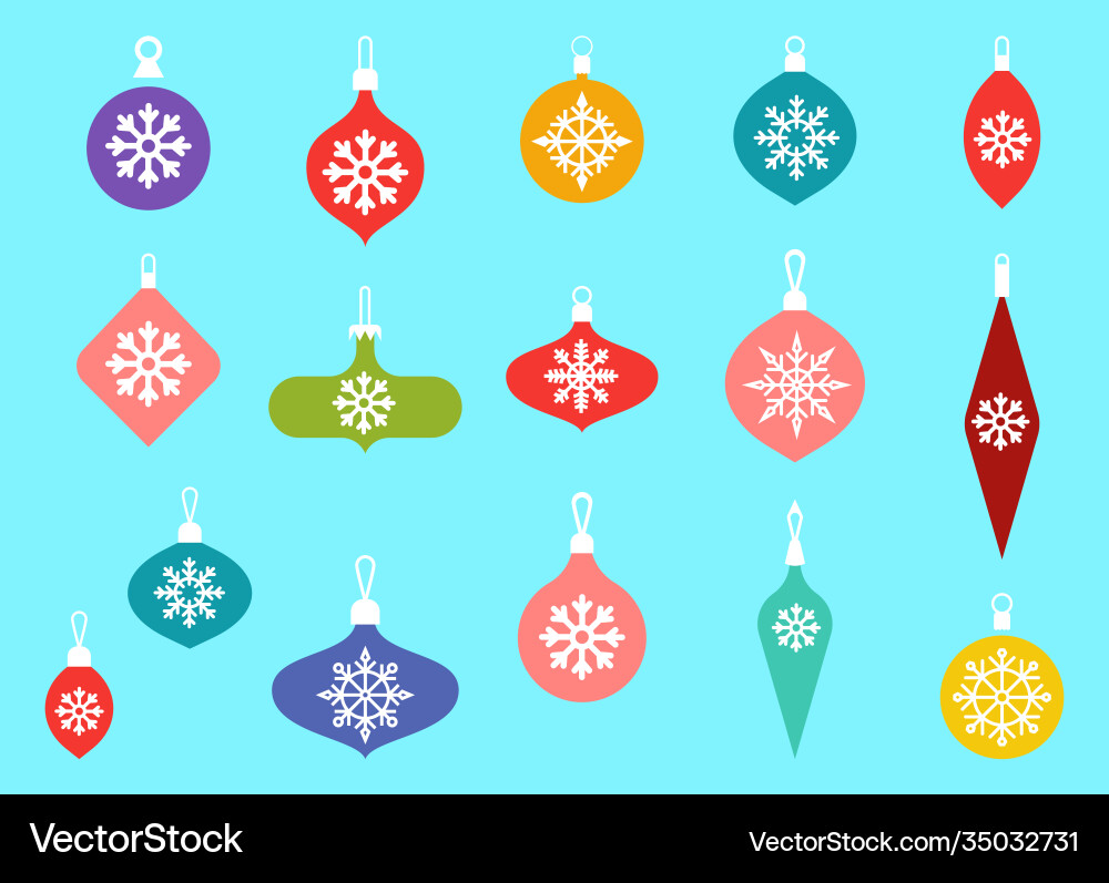 Christmas baubles hanging ornaments hand drawn Christmas baubles hanging ornaments hand drawn Vector Image