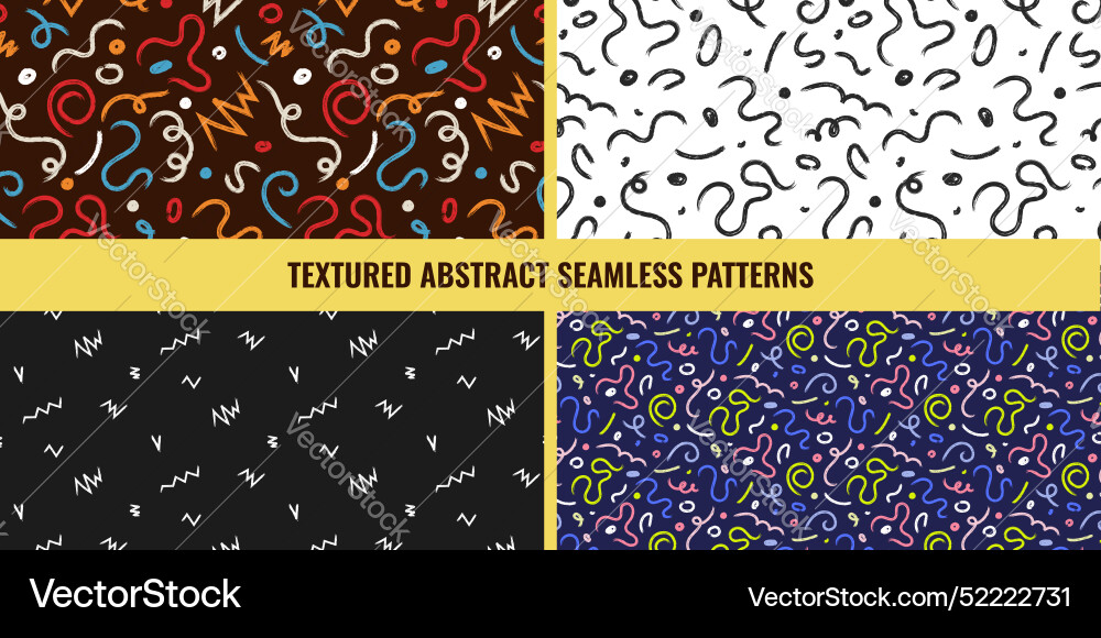 Collection of abstract textured seamless patterns Collection of abstract textured seamless patterns vector image
