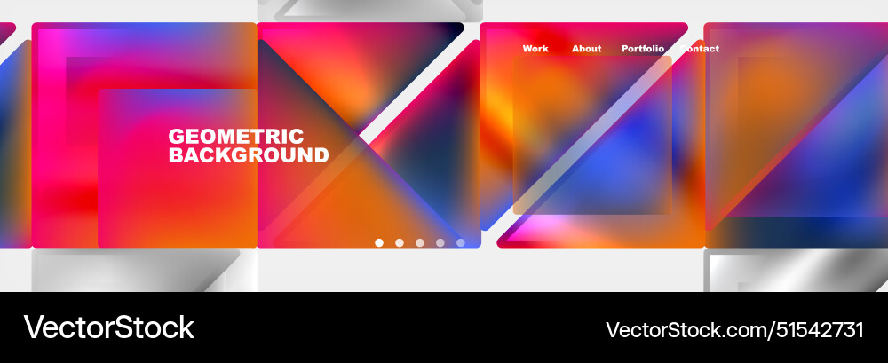 Colorful fluid gradient triangles and squares web Colorful fluid gradient triangles and squares web vector image