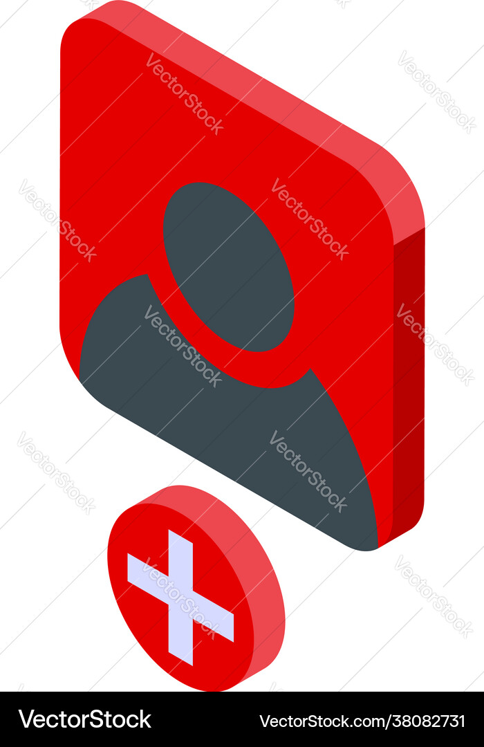 Delete user person icon isometric style Delete user person icon isometric style vector image