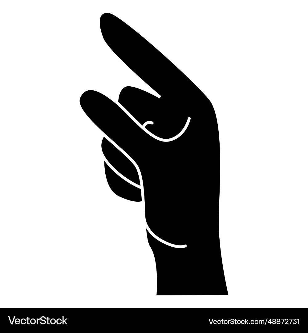Hand finger g letter silhouette Hand finger g letter silhouette vector image