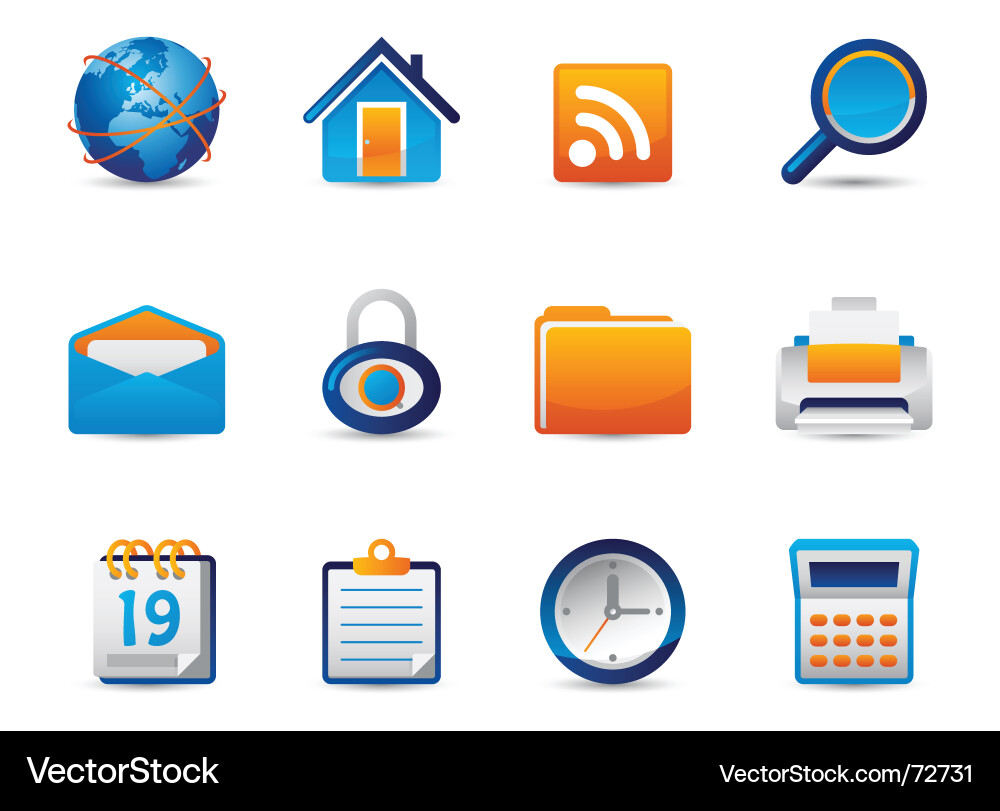 Modern Internet Icons Vector Image