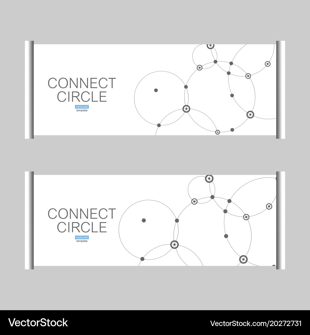 Pattern with connected circles and dots vector image