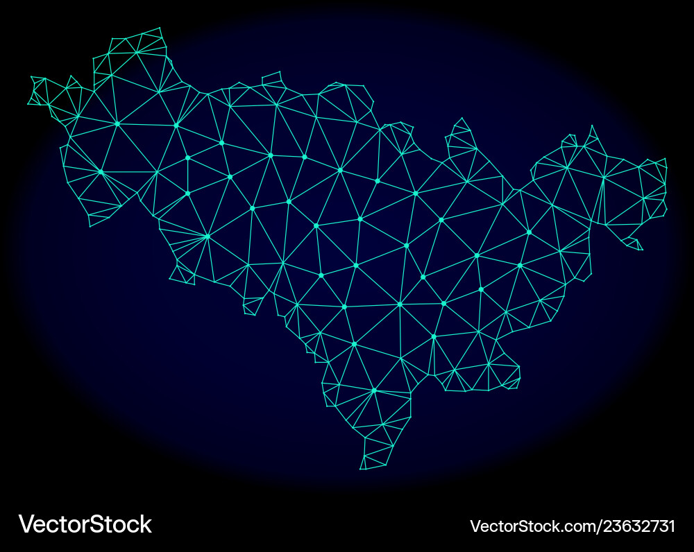 Polygonal wire frame mesh abstract map Vector Image